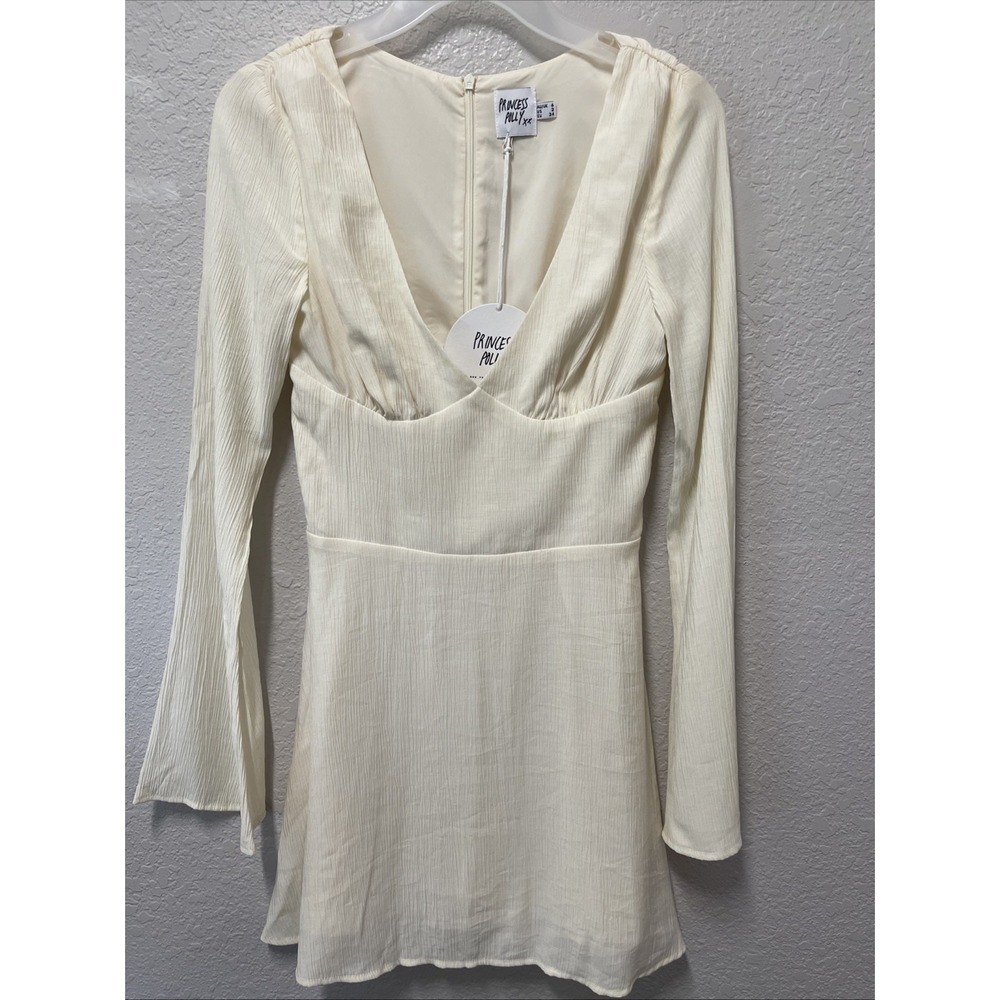 Princess Polly Women's Nara Mini Dress Cream Color Size 2